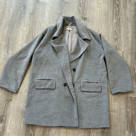 Du Paradis Gray Coat Size Medium - Picture 2 of 6